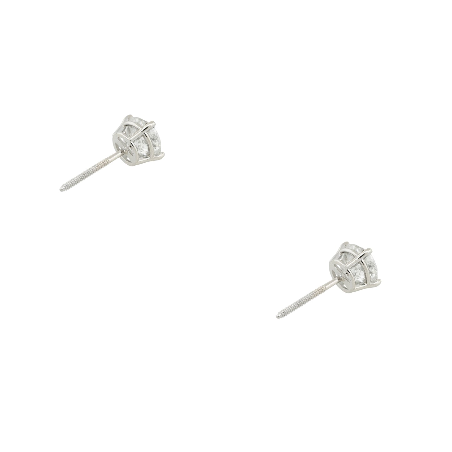 14k White Gold 2.35ctw Round Brilliant Diamond Stud Earrings