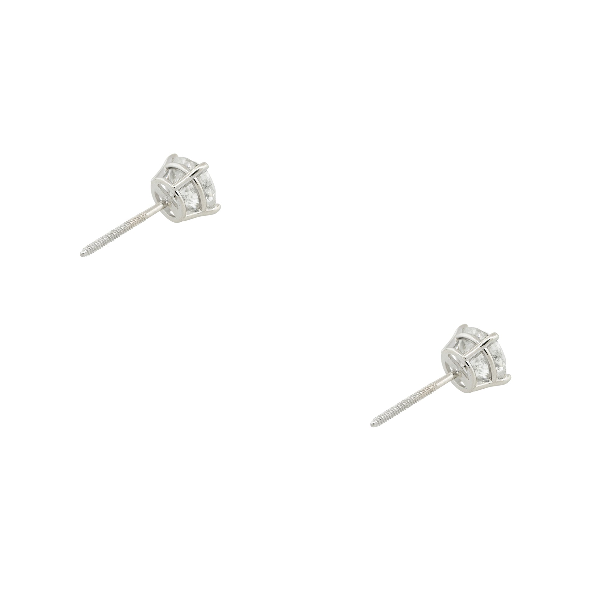 14k White Gold 2.35ctw Round Brilliant Diamond Stud Earrings