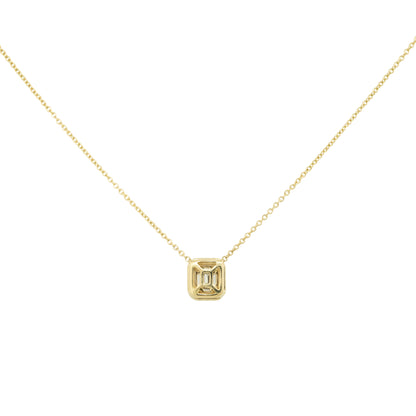 14k Yellow Gold 0.22ctw Round Brilliant and Baguette Cut Diamond Necklace