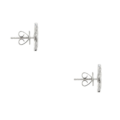 18k White Gold 0.76ctw Pave Diamond Star Stud Earrings