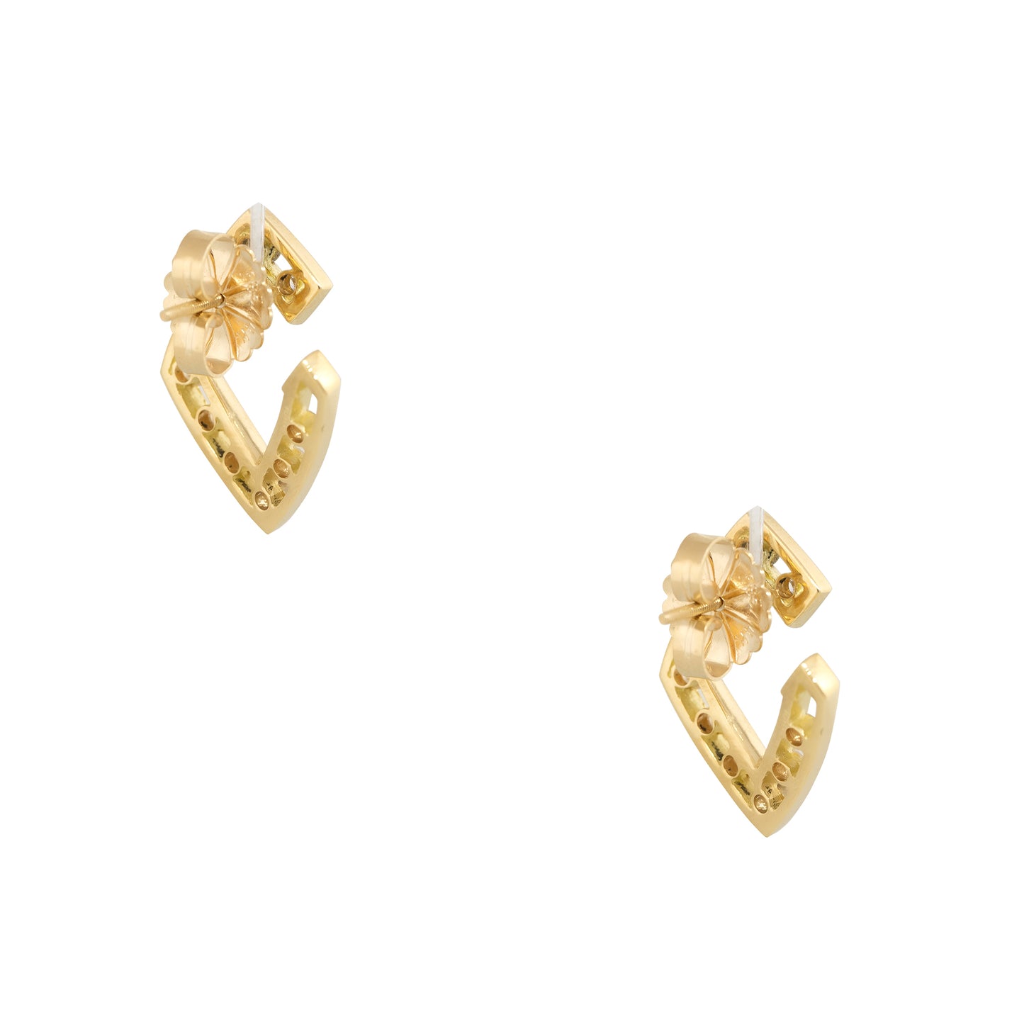 18k Yellow Gold 0.70ct Round Brilliant cut Floating Diamond Earrings
