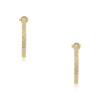 14k Yellow Gold 0.50ctw Round Brilliant Cut Diamond Hoop Earrings