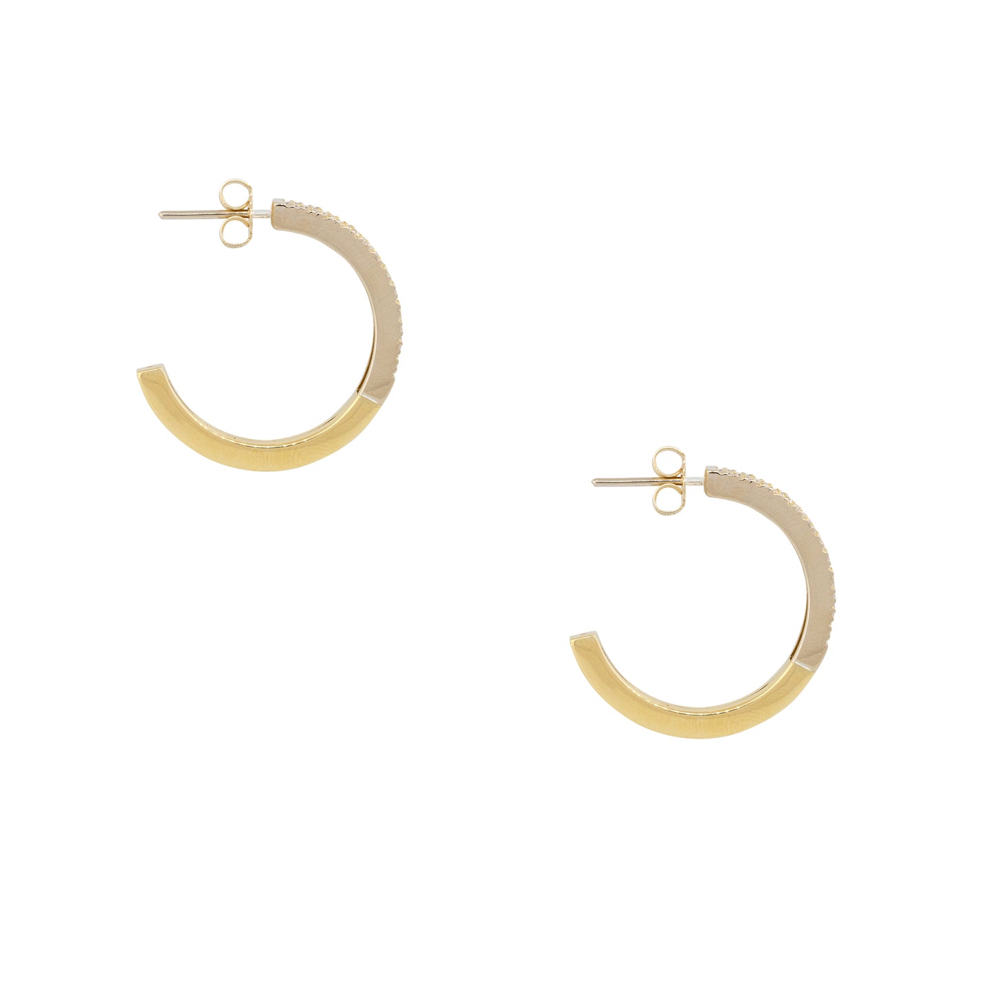 14k Yellow Gold 0.50ctw Round Brilliant Cut Diamond Hoop Earrings