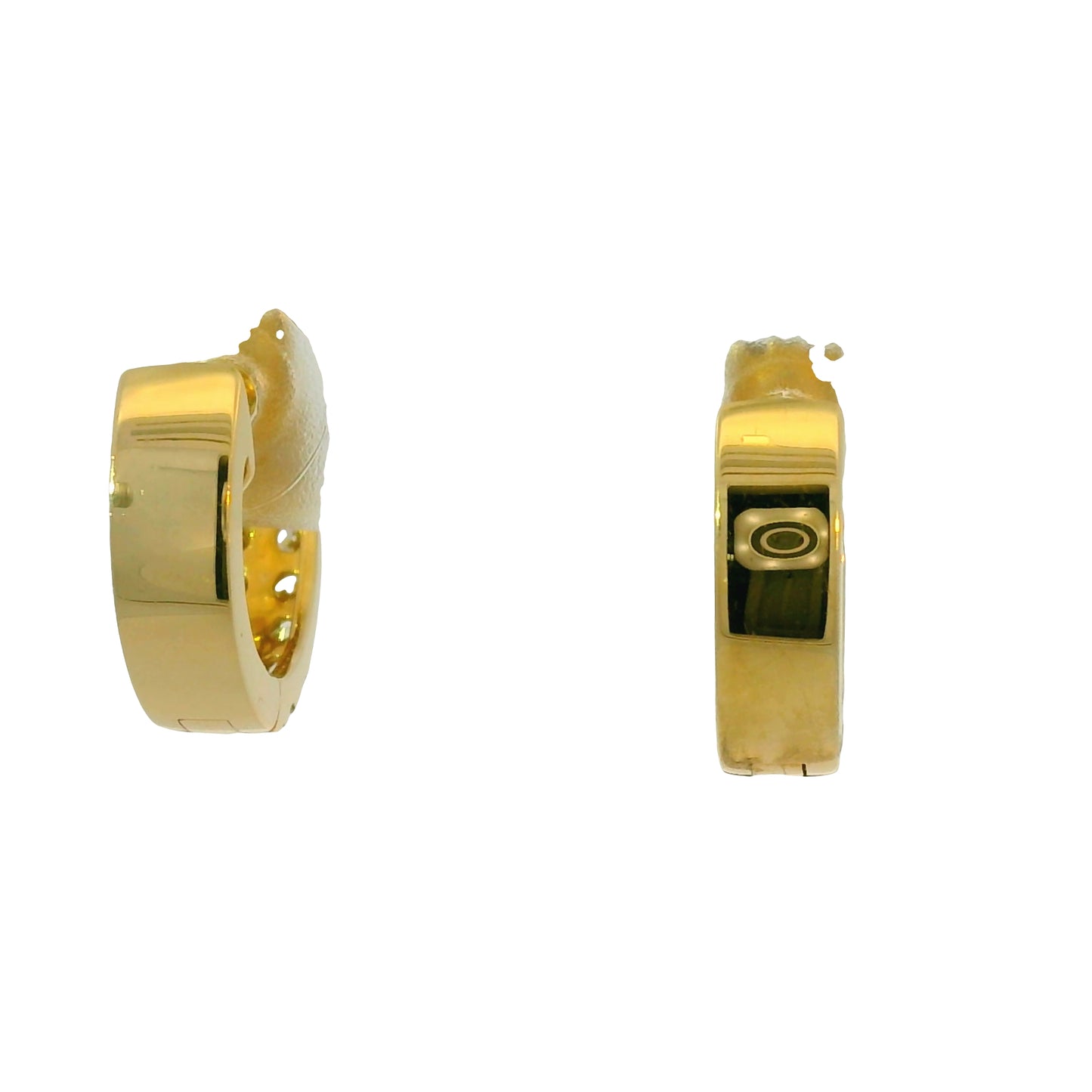 14k Yellow Gold 0.73 Carat Diamond 2 Row Huggies Hoop Earrings
