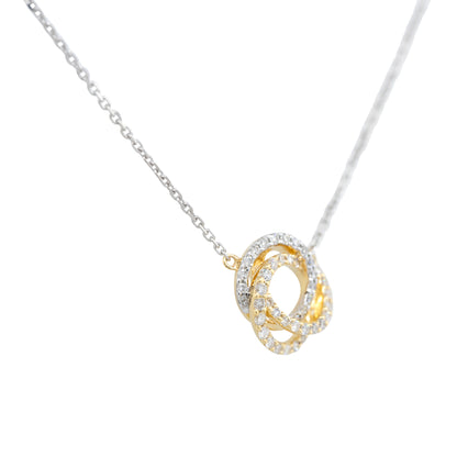 18k Two-Tone Gold 0.50ctw Diamond Swirl Pendant Necklace