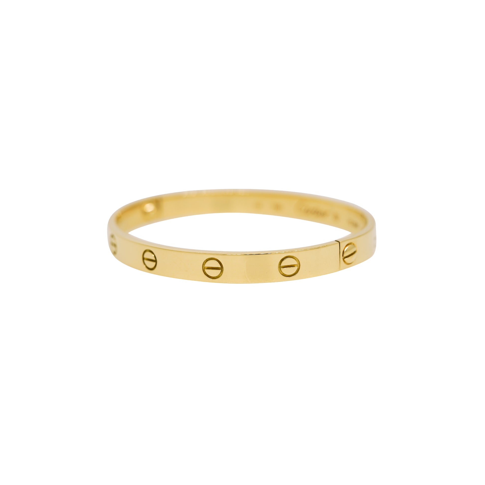 Cartier LOVE 18k Yellow Gold Size 18 Bangle Bracelet