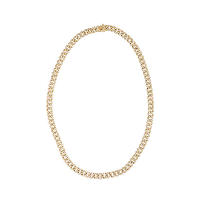 18k Yellow Gold 8.25ctw Pave Diamond Cuban Link Necklace