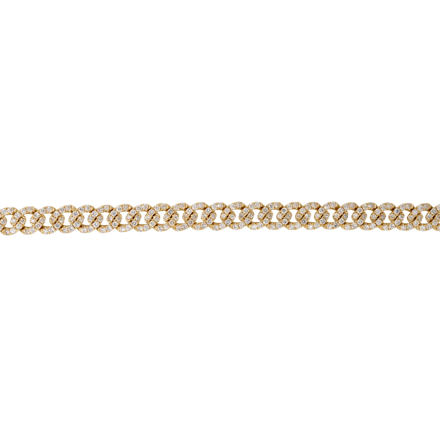 18k Yellow Gold 8.25ctw Pave Diamond Cuban Link Necklace