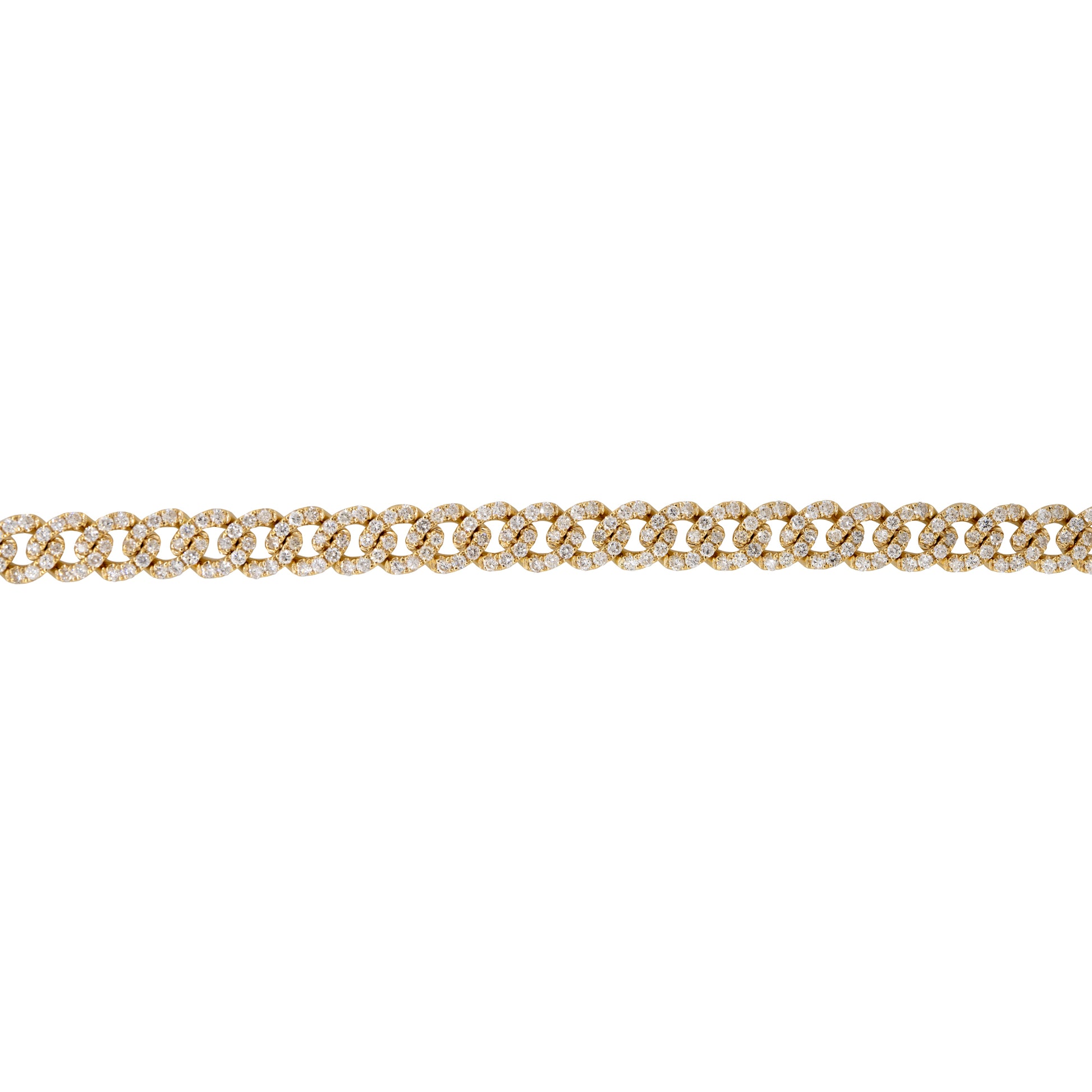 18k Yellow Gold 8.25ctw Pave Diamond Cuban Link Necklace