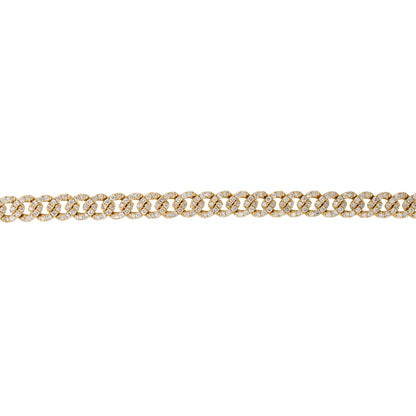 18k Yellow Gold 8.25ctw Pave Diamond Cuban Link Necklace