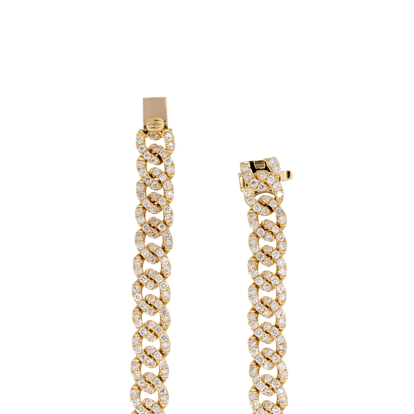 18k Yellow Gold 8.25ctw Pave Diamond Cuban Link Necklace