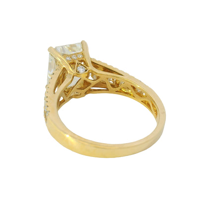 GIA 18k Yellow Gold Natural 3.01 Carat Radiant Cut Diamond Engagement Ring — product photo 8
