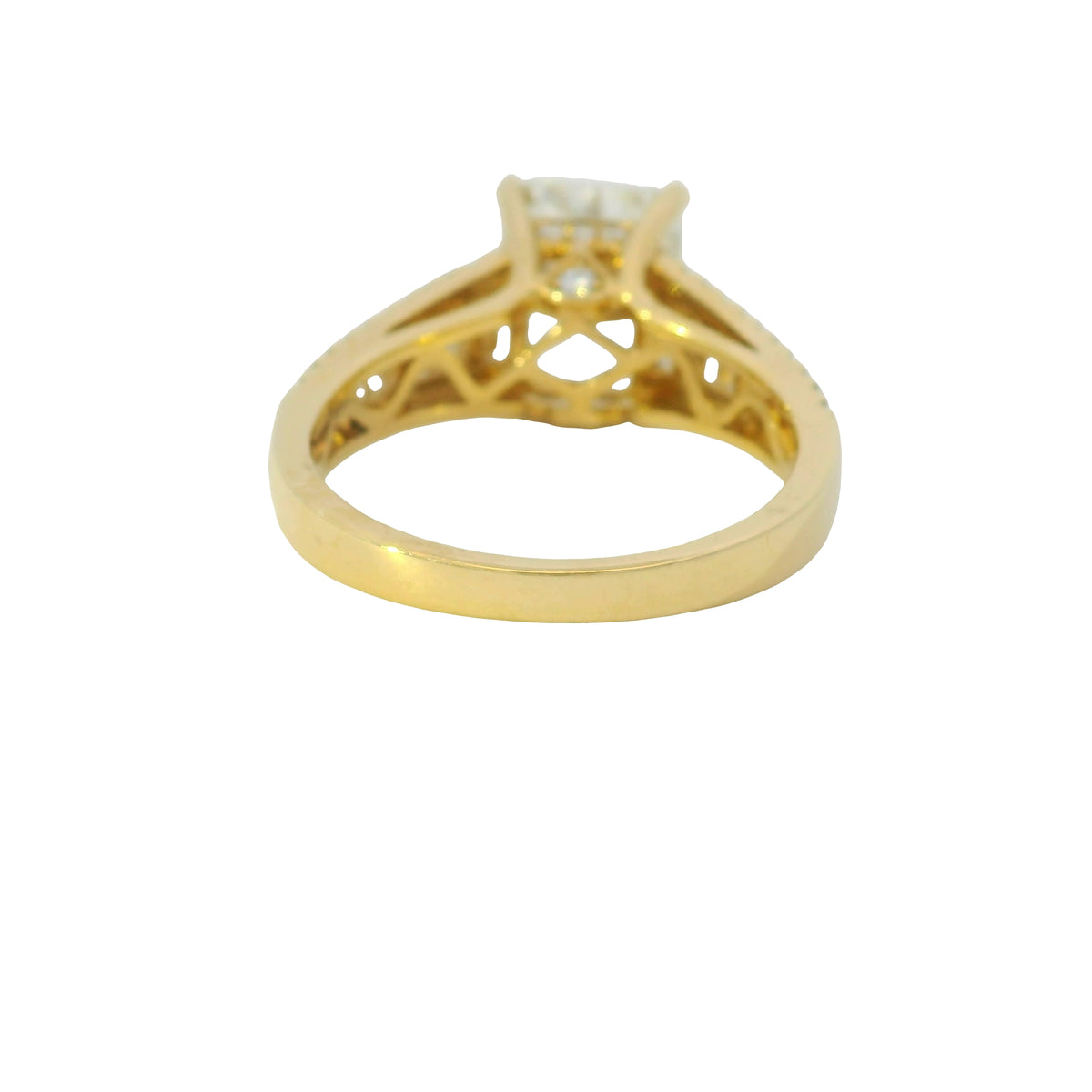 GIA 18k Yellow Gold Natural 3.01 Carat Radiant Cut Diamond Engagement Ring — product photo 5