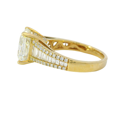 GIA 18k Yellow Gold Natural 3.01 Carat Radiant Cut Diamond Engagement Ring — product photo 7