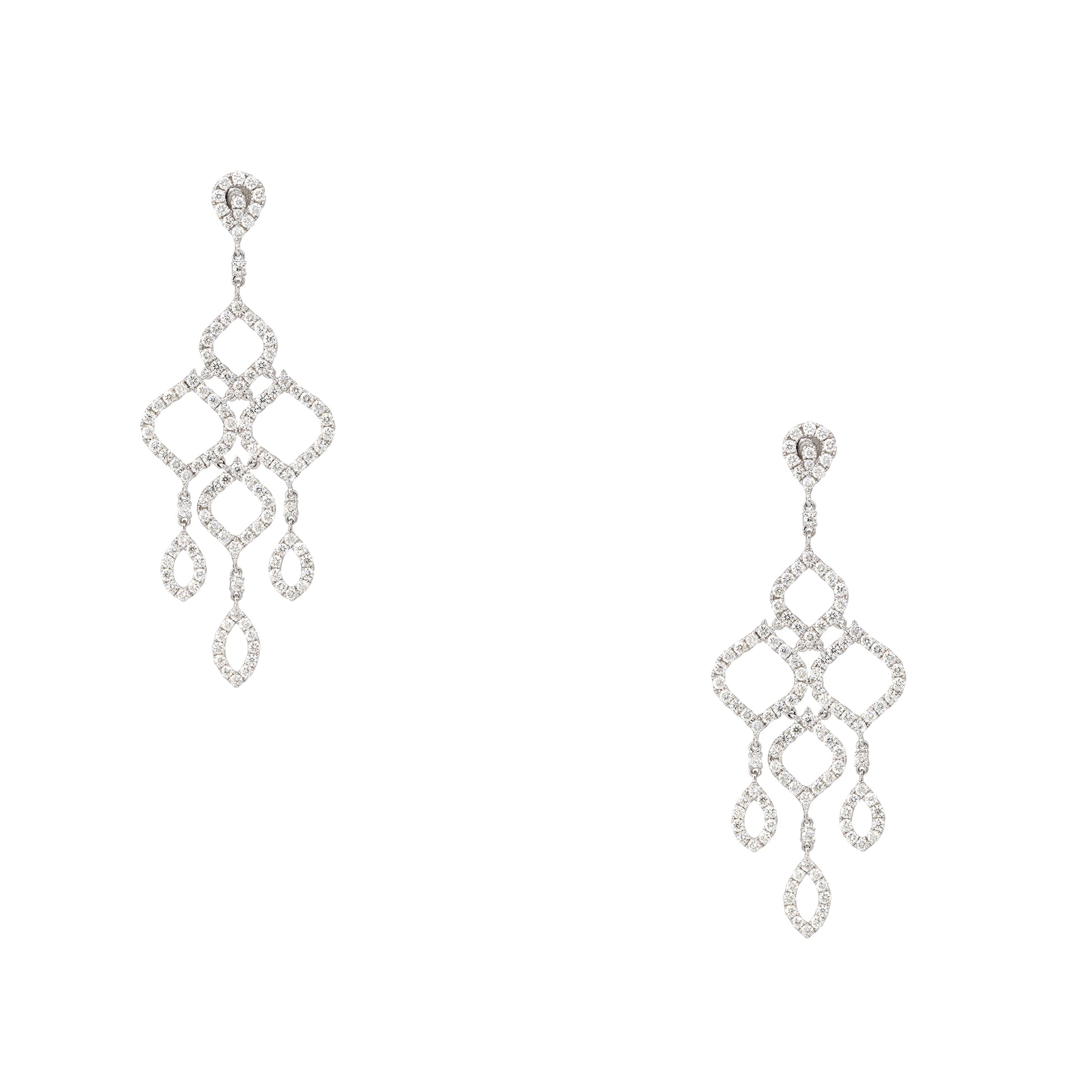Diamond Open Chandelier Drop Earrings