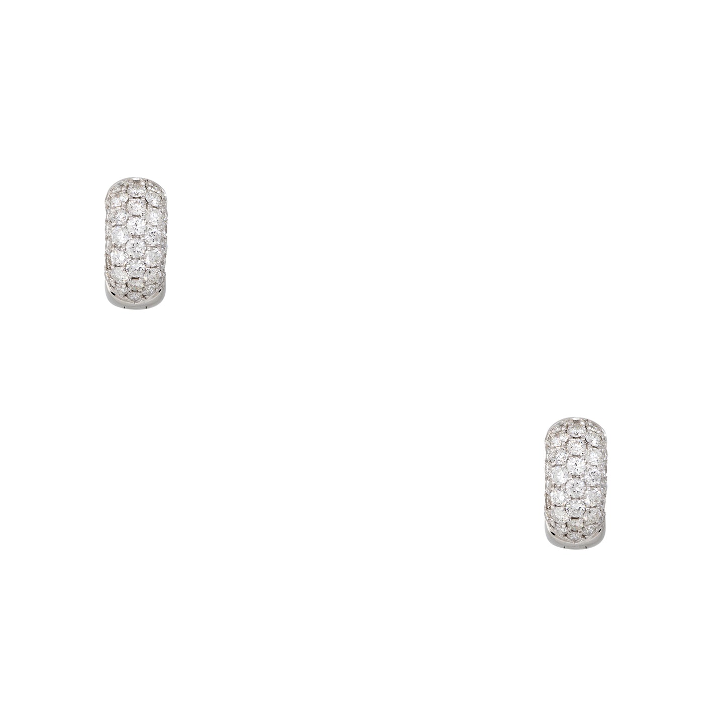 18k White Gold 2ctw Pave Diamond Mini Huggie Hoop Earrings