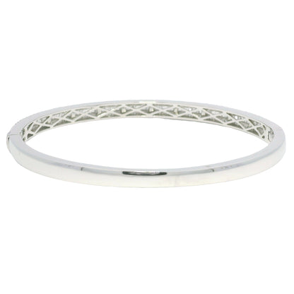 18k White Gold Natural 1.70 Carat Diamond Bangle Bracelet