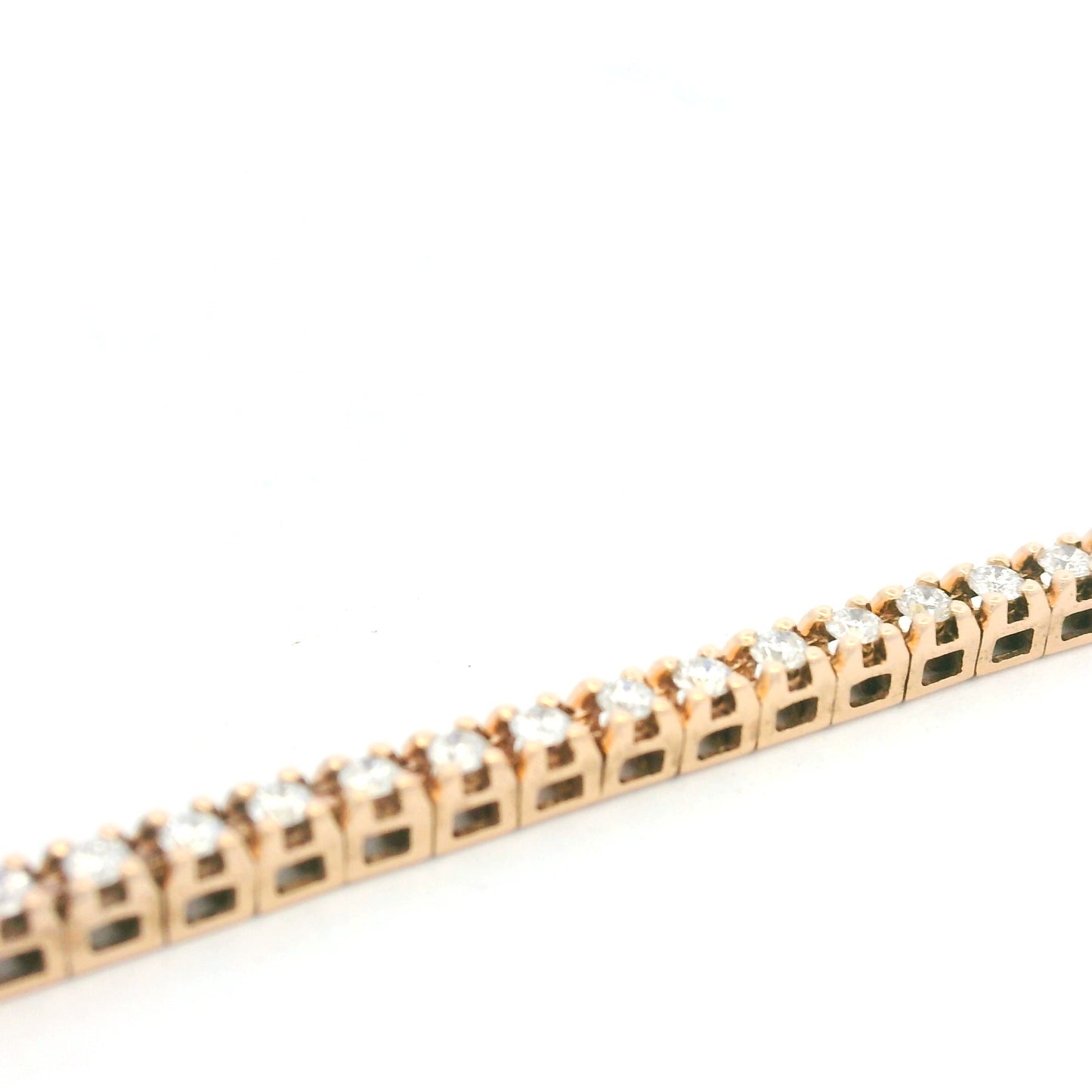 14K Rose Gold Natural 1 Carat Round Brilliant Cut Diamond Tennis Bracelet
