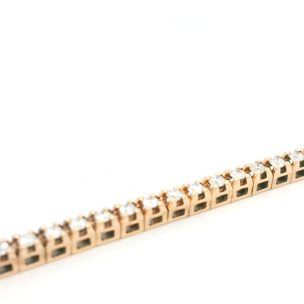 14K Rose Gold Natural 1 Carat Round Brilliant Cut Diamond Tennis Bracelet