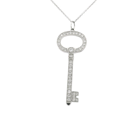 Tiffany & Co. Platinum Natural 0.58 Carat Diamond Key Necklace