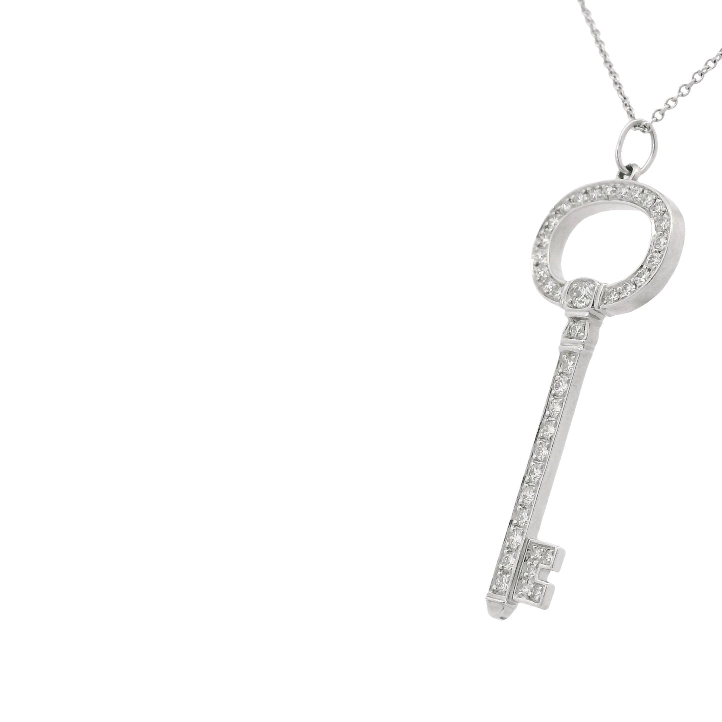 Tiffany & Co. Platinum Natural 0.58 Carat Diamond Key Necklace