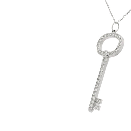 Tiffany & Co. Platinum Natural 0.58 Carat Diamond Key Necklace