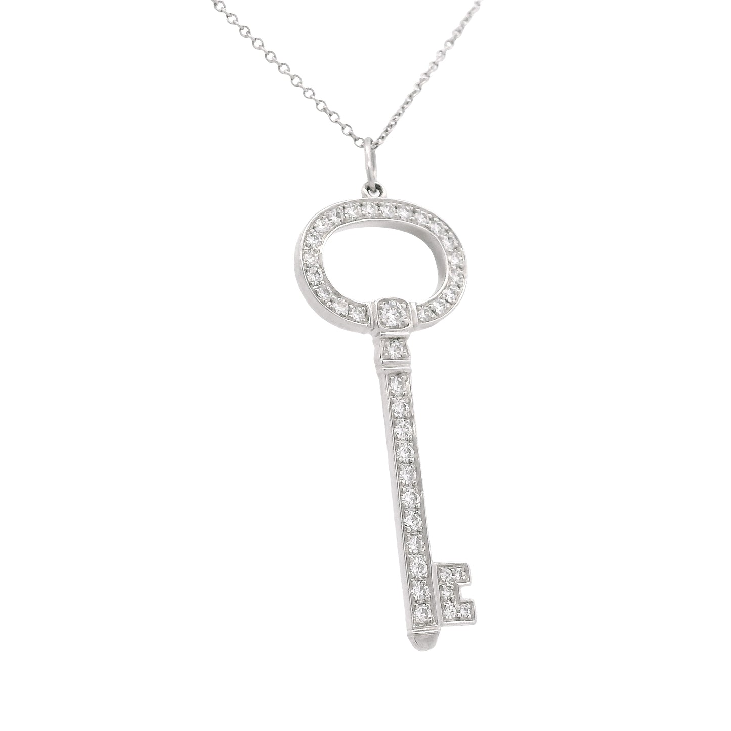Tiffany & Co. Platinum Natural 0.58 Carat Diamond Key Necklace