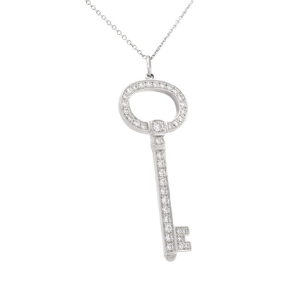 Tiffany & Co. Platinum Natural 0.58 Carat Diamond Key Necklace