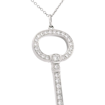 Tiffany & Co. Platinum Natural 0.58 Carat Diamond Key Necklace