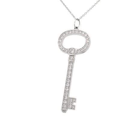 Tiffany & Co. Platinum Natural 0.58 Carat Diamond Key Necklace