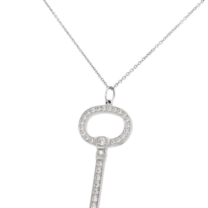 Tiffany & Co. Platinum Natural 0.58 Carat Diamond Key Necklace