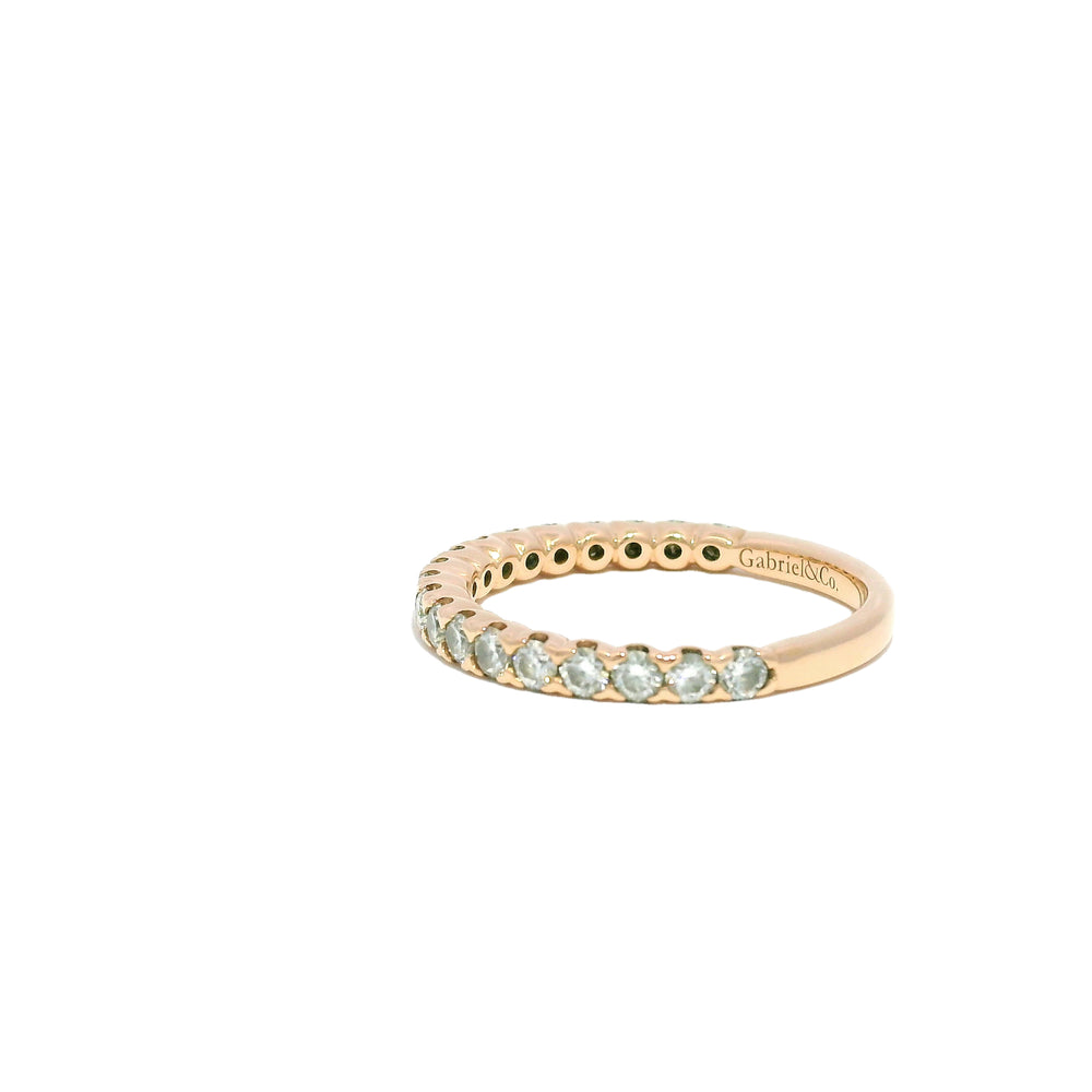 18k Rose Gold Natural 0.76 Carat Round-Brilliant Diamond Stackable Band