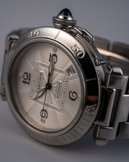 Cartier Pasha Silver Dial Skeleton Back 38mm Watch