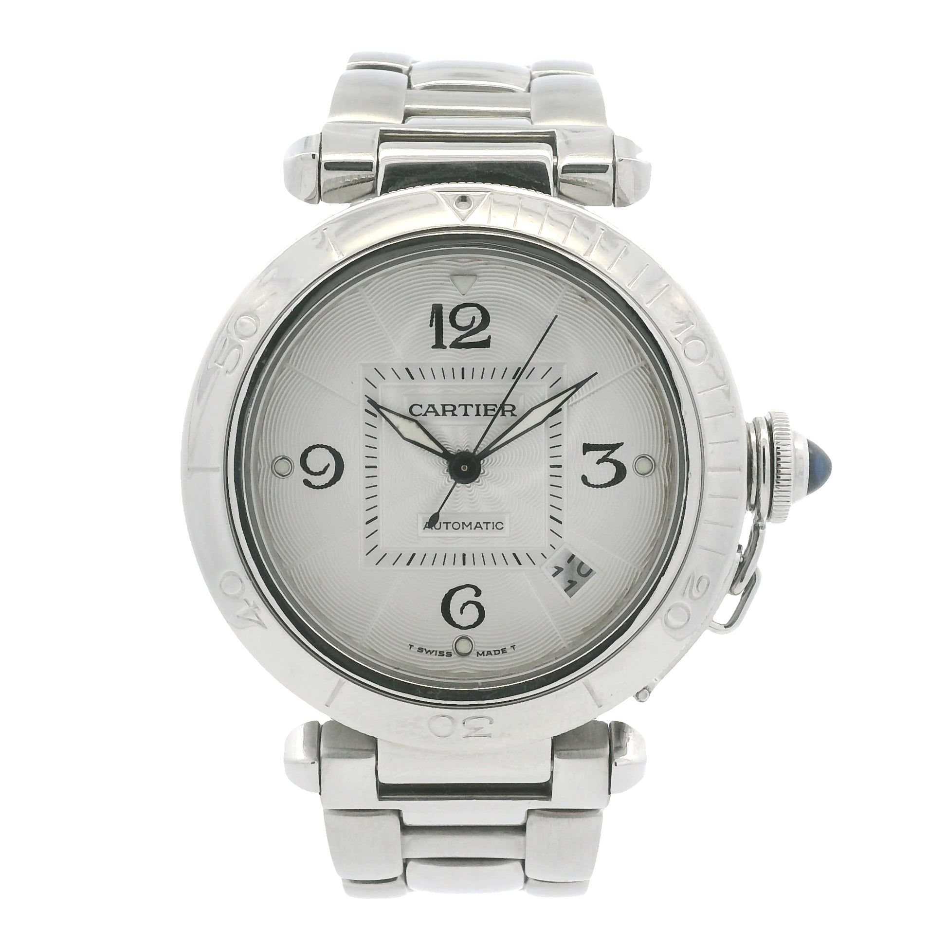 Cartier Pasha Silver Dial Skeleton Back 38mm Watch