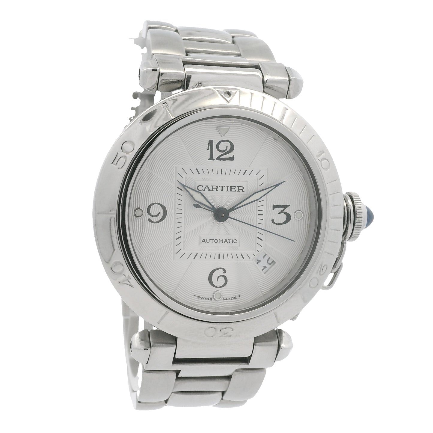 Cartier Pasha Silver Dial Skeleton Back 38mm Watch