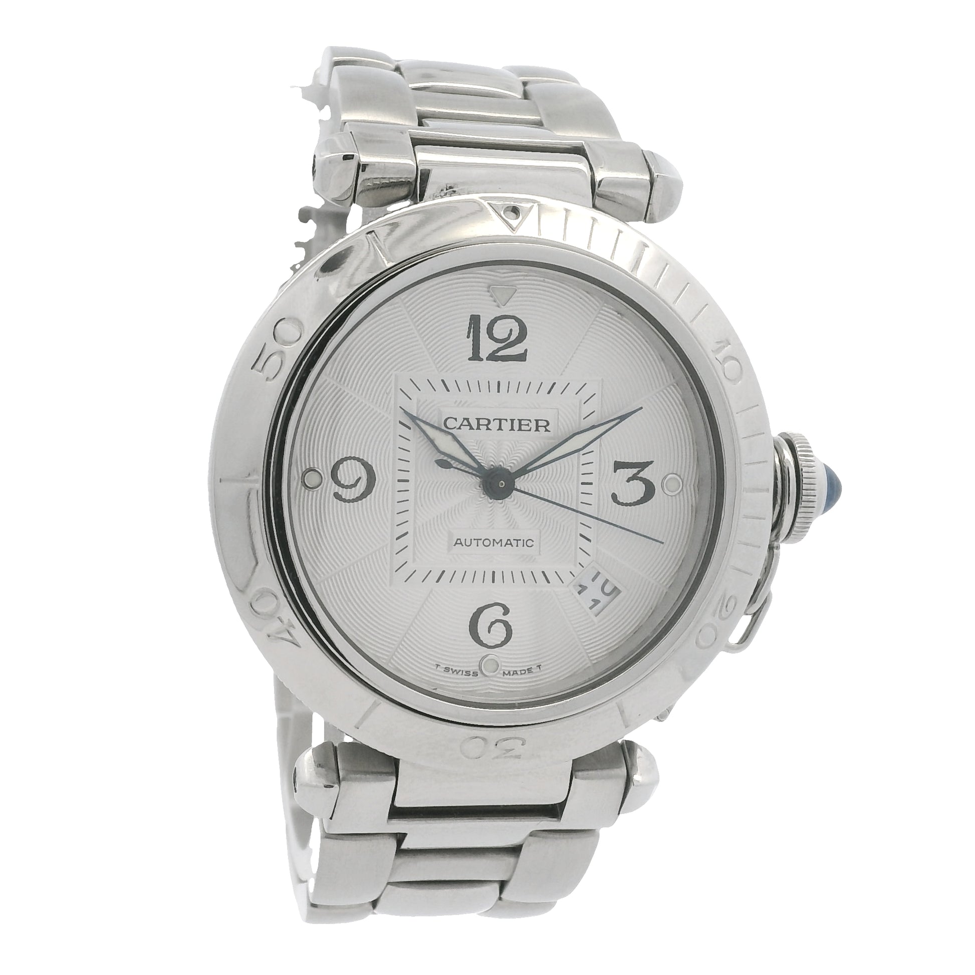 Cartier Pasha Silver Dial Skeleton Back 38mm Watch