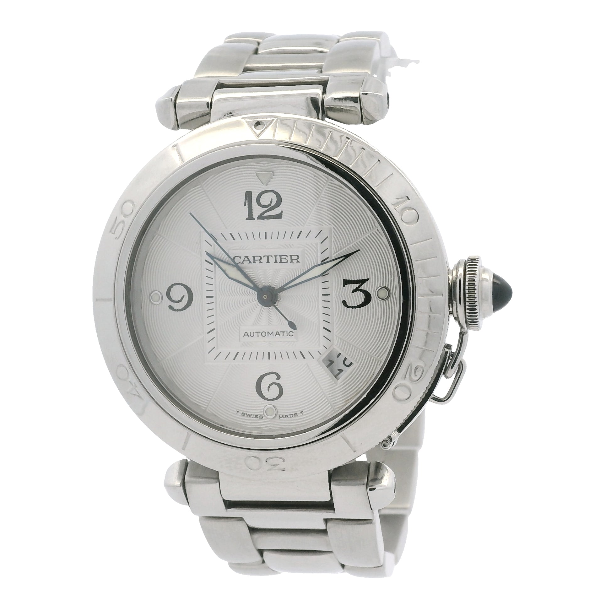 Cartier Pasha Silver Dial Skeleton Back 38mm Watch