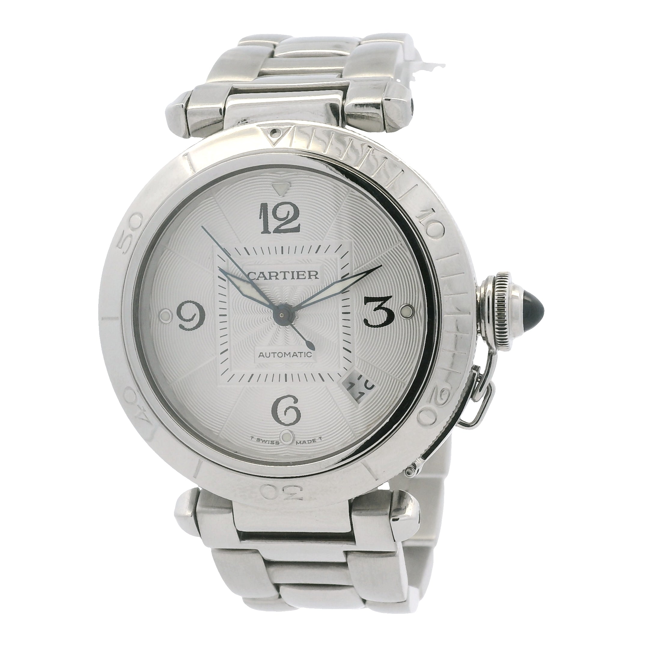 Cartier Pasha Silver Dial Skeleton Back 38mm Watch