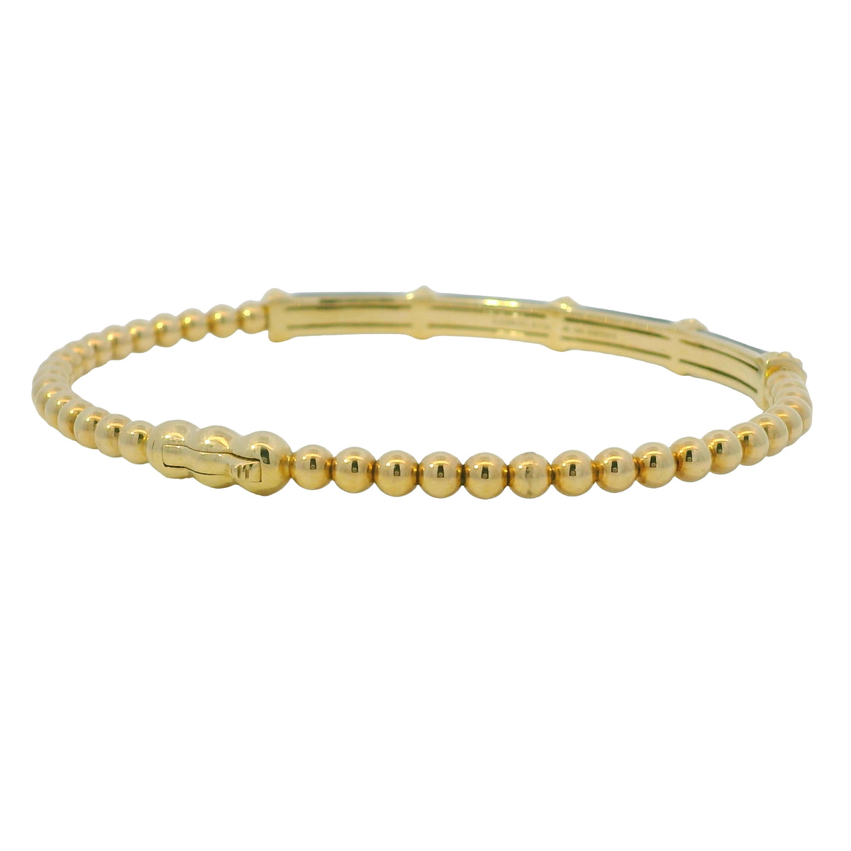Gabriel & Co. 14K Yellow Gold Black Enamel Bujukan Beaded Bangle Bracelet
