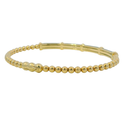 Gabriel & Co. 14K Yellow Gold Black Enamel Bujukan Beaded Bangle Bracelet