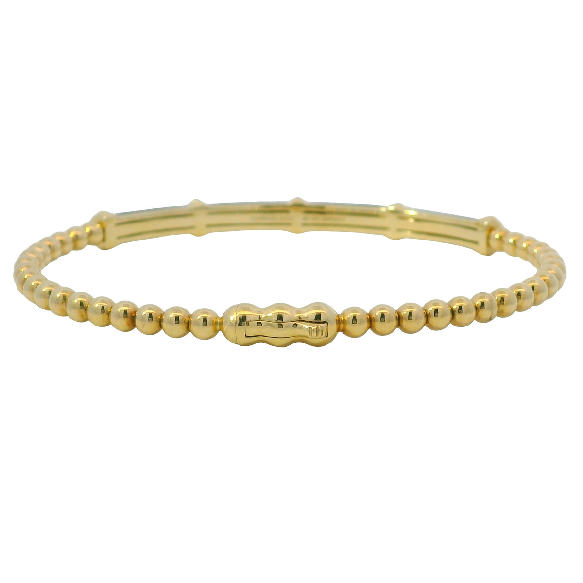Gabriel & Co. 14K Yellow Gold Black Enamel Bujukan Beaded Bangle Bracelet