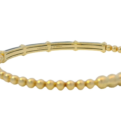 Gabriel & Co. 14K Yellow Gold Black Enamel Bujukan Beaded Bangle Bracelet