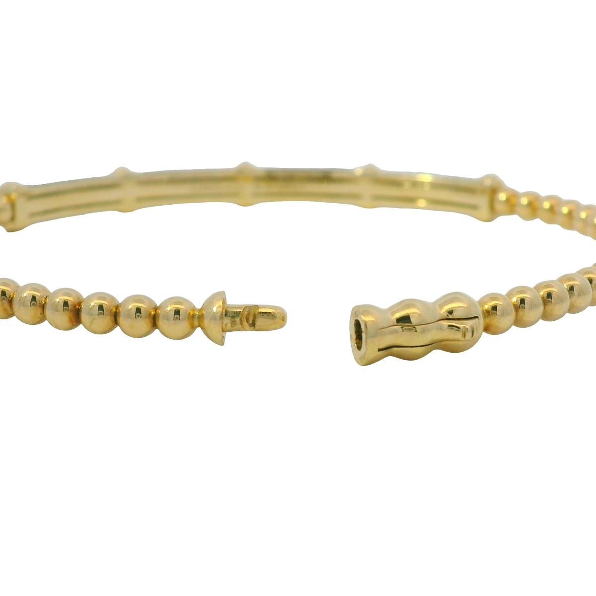 Gabriel & Co. 14K Yellow Gold Black Enamel Bujukan Beaded Bangle Bracelet