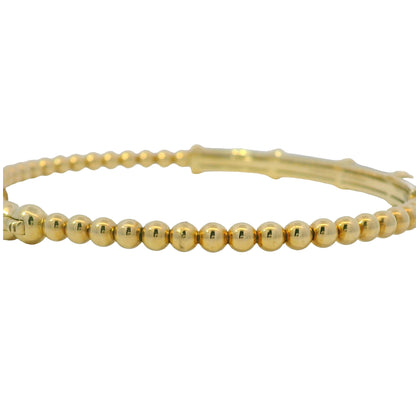 Gabriel & Co. 14K Yellow Gold Black Enamel Bujukan Beaded Bangle Bracelet