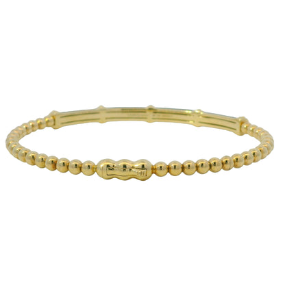 Gabriel & Co. 14K Yellow Gold Black Enamel Bujukan Beaded Bangle Bracelet