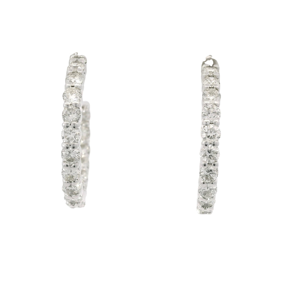 14K White Gold 1.44 Carat Natural Diamond Inside-Out Hoop Earrings — product photo 1
