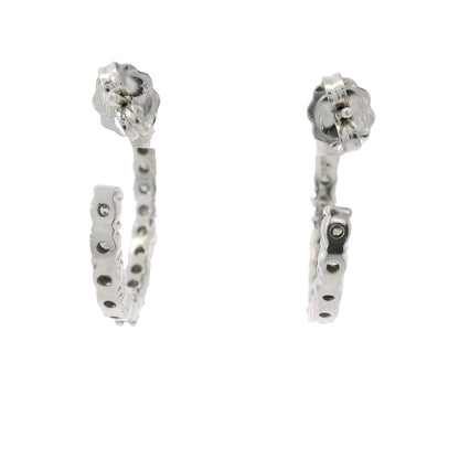 14K White Gold 1.44 Carat Natural Diamond Inside-Out Hoop Earrings