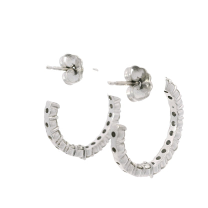 14K White Gold 1.44 Carat Natural Diamond Inside-Out Hoop Earrings