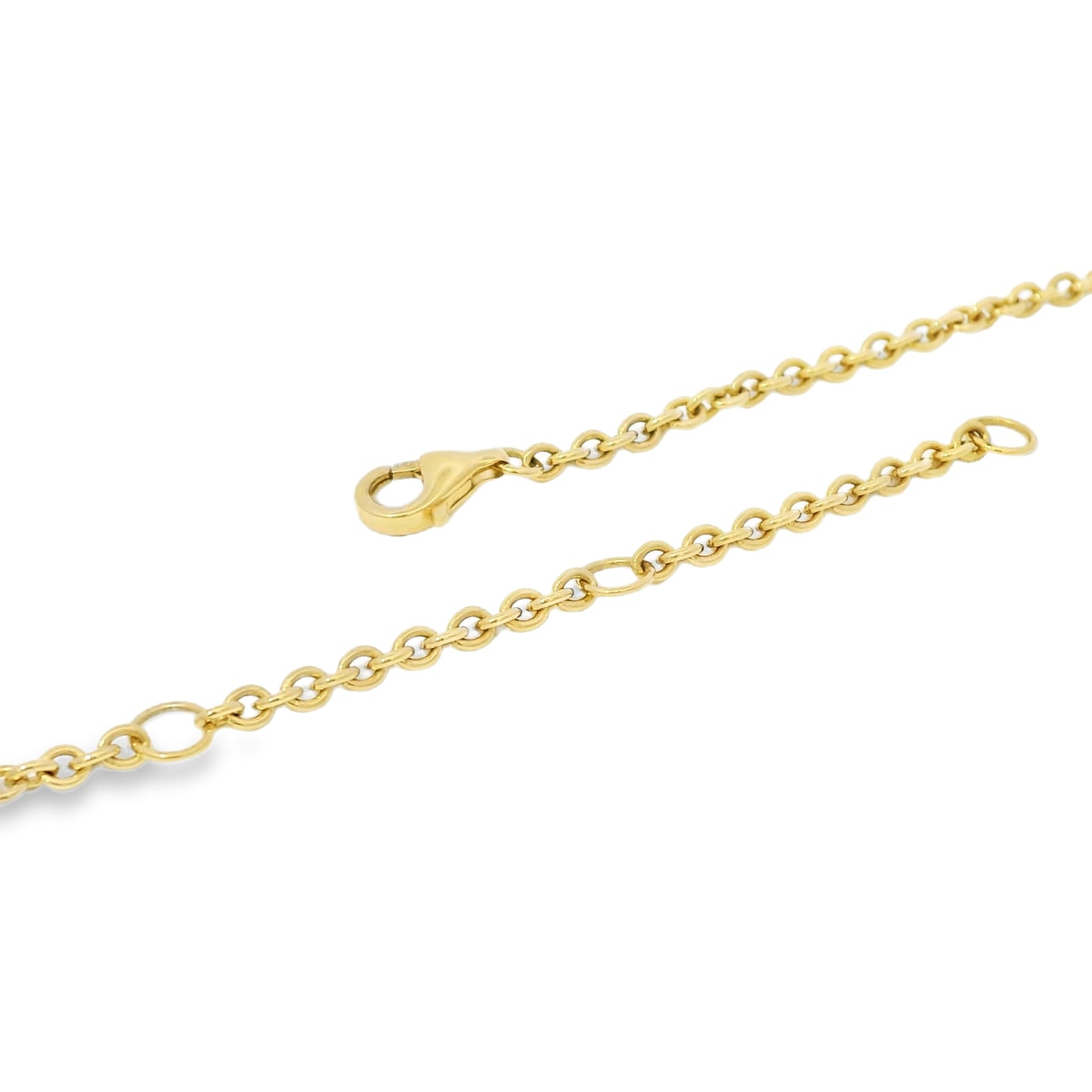 18k Yellow Gold Natural 3.50 Carat Diamond Open Circle Necklace