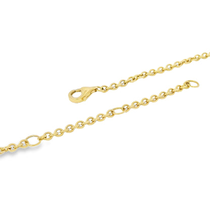 18k Yellow Gold Natural 3.50 Carat Diamond Open Circle Necklace